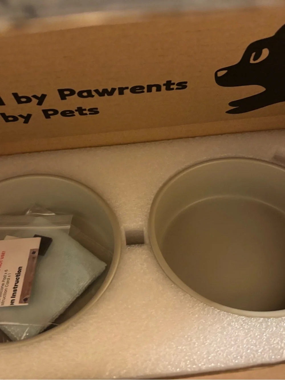SpunkyJunky Double Pet Bowls - Light Gray
